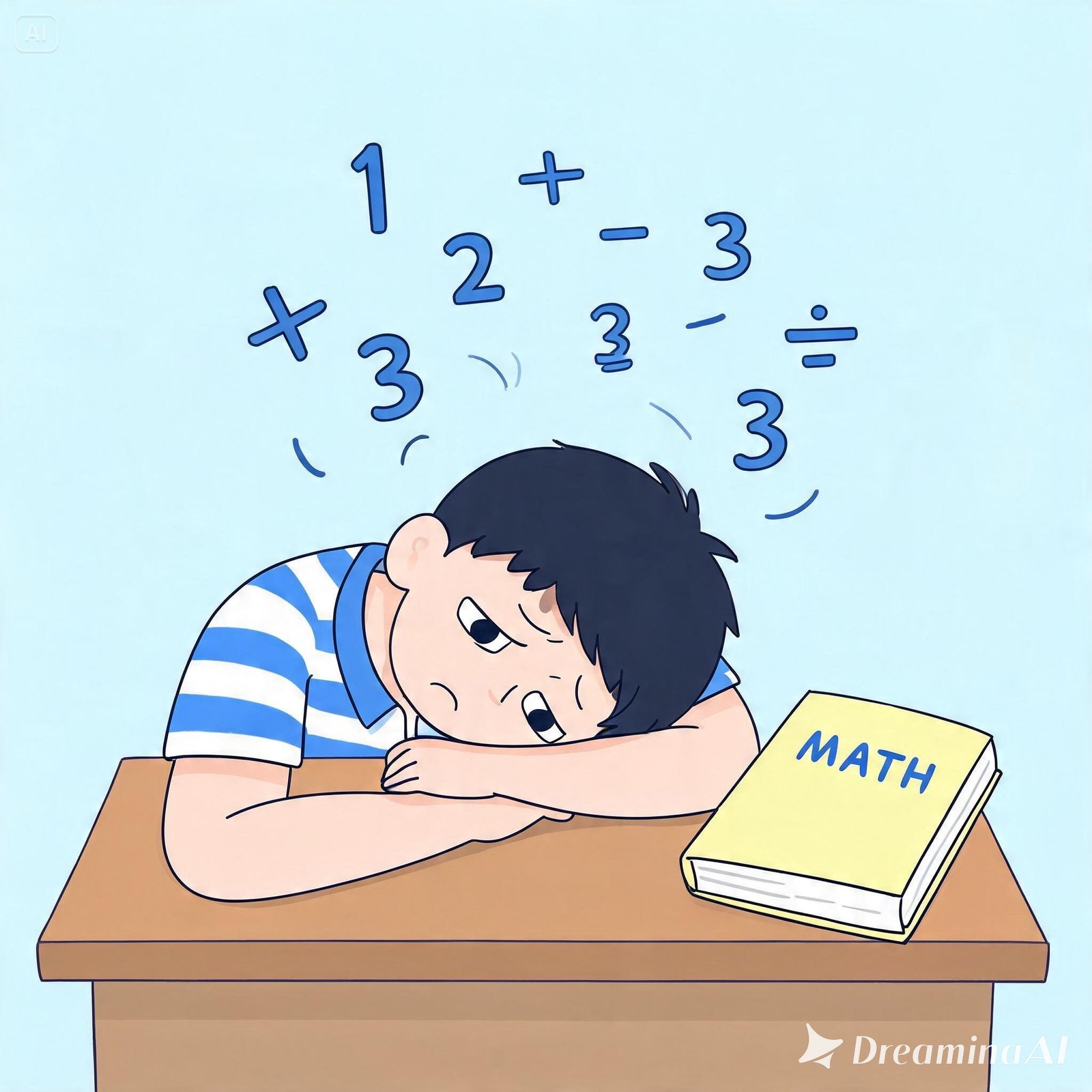 Estudiante abrumado por las matemáticas